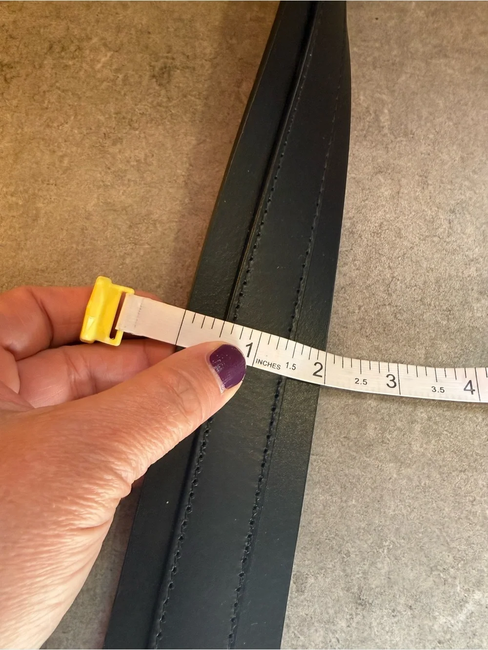black leather J.Crew belt features a polished gold-tone buckle 2” Wide L/XL - Picture 7 of 7